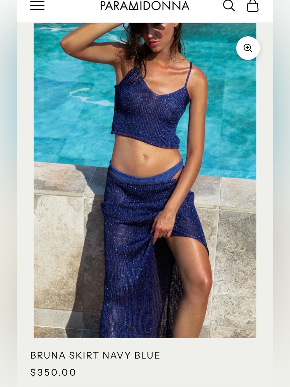Bruna Navy Blue Knit Skirt